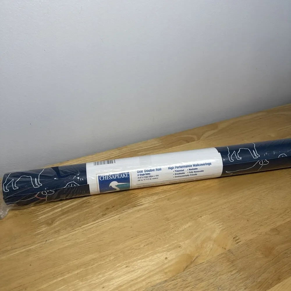 Chesapeake Wallcovering 20.5 x 11 WQCH10402 Dark Blue Dog Labrador Brewster Home